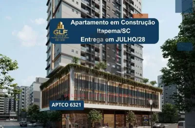 Apto em Construção em Itapema/SC bairro Morretes, com 69,11m² área privativa, com 2 dormitório sendo 1suíte, 1 vaga de garagem, área de lazer completa