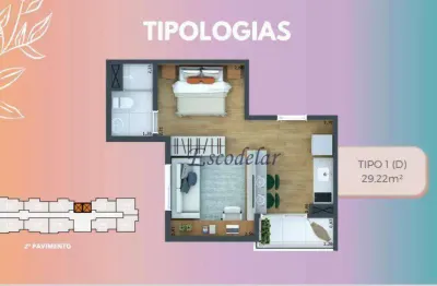 Apartamento com 1 dormitório à venda, 25 m² por r$ 216.588,00 - casa verde alta - são paulo/sp