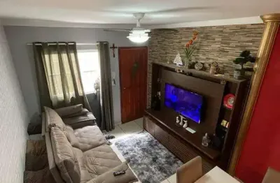 Casa de condomínio à venda em praia grande, tude bastos, com 2 quartos, 75,00m²
