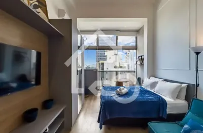 Studio de luxo em moema: 1 quarto, 1 suite, 1 banheiro, 29m². infraestrutura completa para você e seu pet. aceita airbnb.