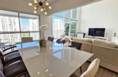 Vende apartamento com pé direito duplo, 170m², 3 suítes e 4 vagas, no duo morumbi.