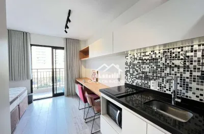 Vende apartamento de 27m², mobiliado novinho, em moema, com lazer completo.