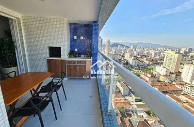 Vende apartamento com 115m², 3 dormitórios, 2 suítes, 2 vagas, lazer, próximo a praia, na pompéia.