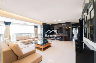 Aluga apartamento com 178m², varanda gourmet, 3 suítes e 3 vagas, no brooklin
