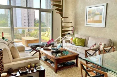Vende apartamento com pé direito duplo, 2 suítes, 3 vagas, lazer completo com bosque privativo, no panamby
