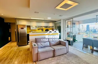 Aluga apartamento mobiliado, 1 dormitório, 1 suíte, varanda gourmet, lazer completo, brooklin