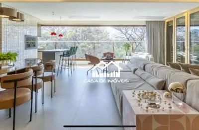 Vende apartamento mobiliado, com 3 dormitórios, 2 suítes, varanda gourmet e lazer completo, no campo belo