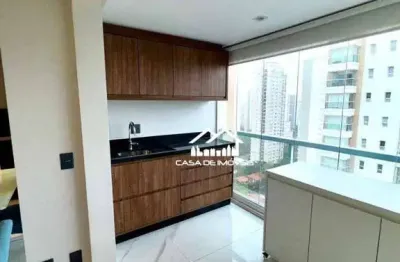 Aluga apartamento mobiliado de 74m², 1 suíte e 2 vagas  no campo belo
