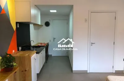 Vende apartamento de 27m², mobiliado, em moema, com lazer completo