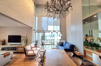 Vende ou aluga apartamento com pé direito duplo, mobiliado, com 142m² e 2 suítes, no panamby