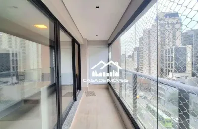 Aluga apartamento com 42m², mobiliado, tipo studio com varanda e 1 vaga, na Vila Nova Conceição