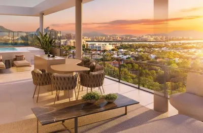 Cobertura linear com 03 quartos na barra da tijuca debruçada ao campo de golfe