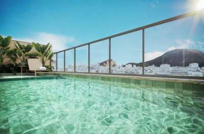 Studio em copacabana para investimento com rooftop com vista magnífica!
