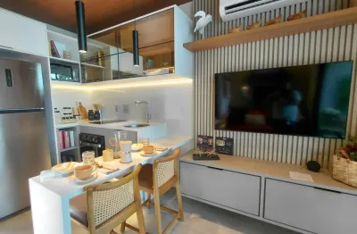 Lindo apartamento de 2 quartos com suíte e lavabo com vista mar