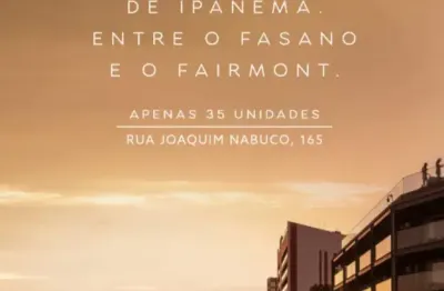 Studio no melhor ponto de ipanema entre o fairmont e o fasano para morar ou investir