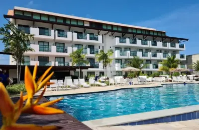 Flat com varanda gourmet e piscina em porto de galinhas