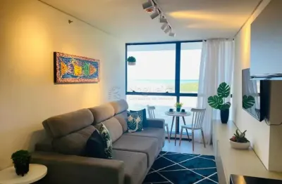 Excelente apartamento frente mar localizado em barra de jangada, com 35,80m² de área útil, 1 quarto, móveis fixos, estrutura de lazer completa