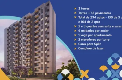 Candeias candeias life club apartamento 2 ou 3 quartos sendo 1 suíte, varanda, 1 vaga