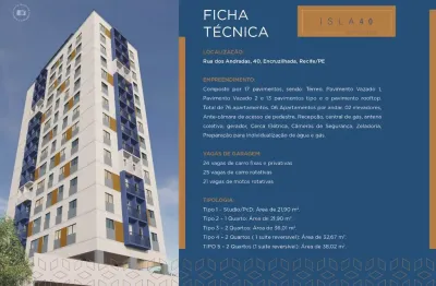 Flat com 1 quarto à venda na Rua dos Andradas, 1, Encruzilhada, Recife