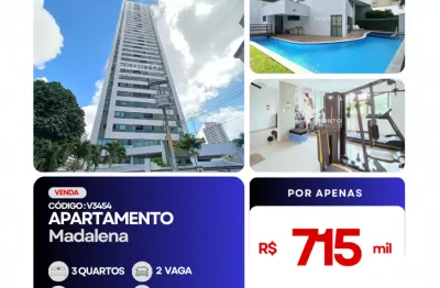 Apartamento com 3 quartos à venda na Rua Manoel Bernardes, 1, Madalena, Recife