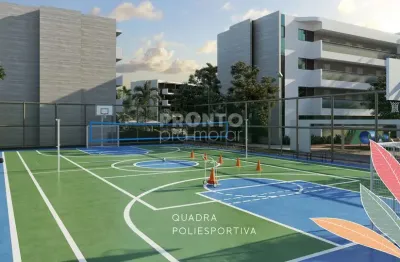 Excelente flat tipo garden - térreo, localizado em muro alto com 42,00m².