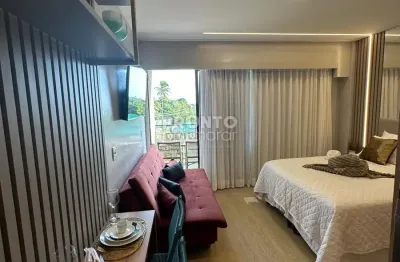 Makia beach experience-excelente flat mobiliado localizado em muro alto, com 28,55m² de área útil.