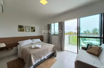 Excelente flat mobiliado em muro alto com 29,93m² acabamento da pe construtora