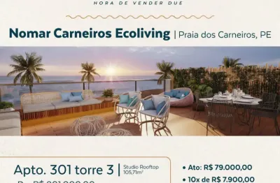 De 901.000 por 790.000 seu studio rooftop em carneiros-tamandaré-pe