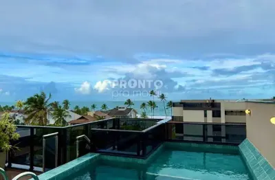 Apartamento mobiliado, 2 quartos suítes beira mar praia de muro alto-ipojuca-pe