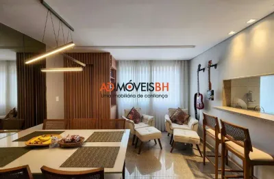 Apartamento com área 64m², 02 quartos, 01 suíte, varanda, 02 vagas, prédio com lazer completo, na savassi