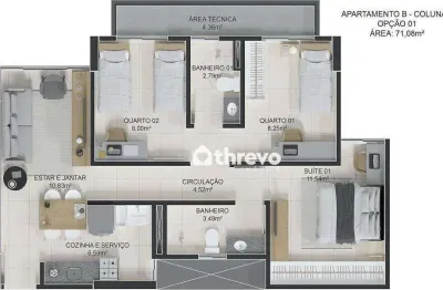 Apartamento com 3 dormitórios à venda, 71 m² por r$ 912.180,00 - jóquei - teresina/pi