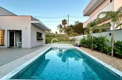 Casa térrea nova no condomínio terras de santa teresa com piscina, 3 suítes e alto padrão