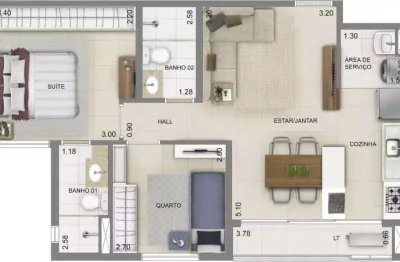 Apartamento com 3 quartos - residencial wish coimbra.