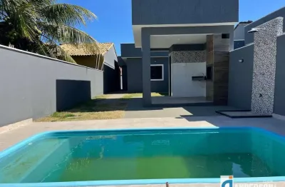 Excelente casa 2 quartos (1 suíte) com piscina e churrasqueira no jd. atlântico central