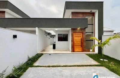 Excelente casa estilo moderna 3 quartos (1 suíte) com churrasqueira pertinho da praia no jd. atlântico leste
