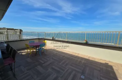 Cobertura 4 quartos mobiliado - Frente Mar - Na Vila Caiçara em Praia Grande - AS76