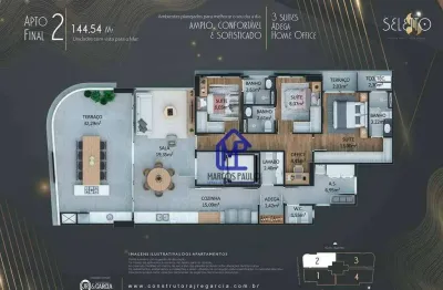 Apartamento com 3 dormitórios à venda, 145 m² por r$ 1.788.312,76 - canto do forte - praia grande/sp