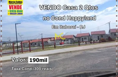 Casa de condomínio com 2 quartos, bela vista, itaboraí - r$ 190 mil, cod: 307