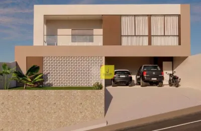 Casa com 4 quartos (2suítes), espaço gourmet, quintal e 4 vagas, no condomínio bosque do lago