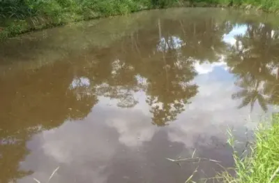 Excelente terreno, totalmente plano, com açude e córrego de água, no centro de goianá.