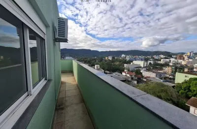 Cobertura semimobiliada de 2 dormitórios no bairro centro em santa maria, terraç
