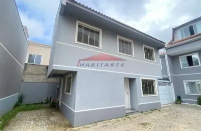 Sobrado de 3 quartos com ampla suíte em condomínio no uberaba, curitiba-pr: 98m², 2 vagas. venha conhecer!