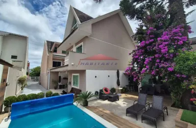 Sobrado à venda em curitiba-pr, uberaba: 3 quartos, sendo 1 suíte com closet e hidro, piscina aquecida, 6 vagas, 270 m². venha conferir!