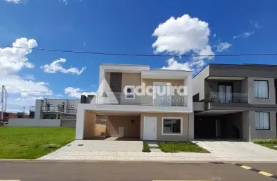 Ótimo sobrado, novo, em condomínio fechado, à venda, 200m², cará-cará, ponta grossa, pr