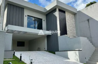 Casa térrea à venda, no condomínio parque dos ingleses jardim carvalho com 3 suítes, ponta grossa,
