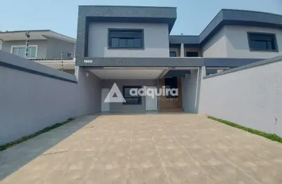 Lindo sobrado à venda, jardim carvalho, ponta grossa, pr. sobrado com 3 quartos (1 suíte), quintal,