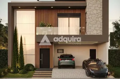 Casa à venda, contorno, condomínio fechado, ecoville i, 03 suítes,  ponta grossa, pr