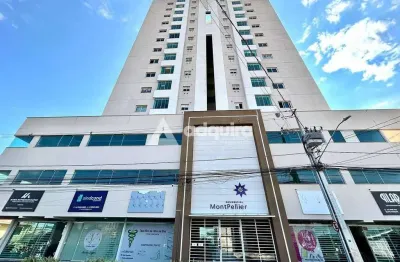 Apartamento à venda, ed. mont pellier, andar alto, 2 vagas de garagem, nova rússia, ponta grossa, p