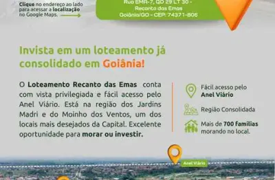 Terreno à venda na Rua Ema7, Residencial Recanto das Emas, Goiânia