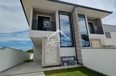 Sobrado geminado 3 dormuitórios sendo 1 suite em barra do aririú, palhoça/sc